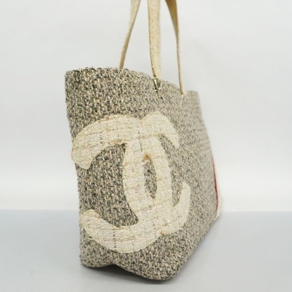 Chanel Tote Bag Cambon Tweed Grey Women's - Picture 2 of 16